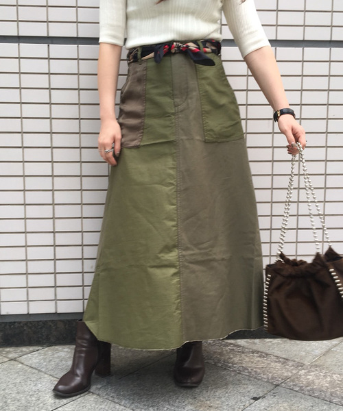 『Moname』デニム　ロングスカート Moname 「Moname」 デニムロングスカート M ブルー レディース