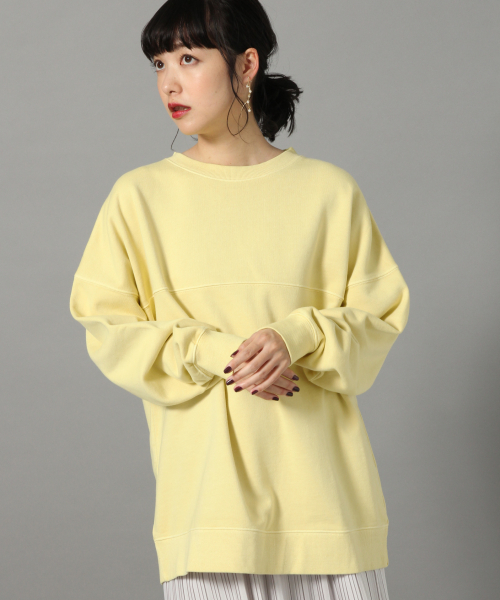 LOWRYS FARM（ローリーズファーム）の「ピグメントキリカエＢＩＧ　826041（スウェット・レディース・グレー/イエロー/アイボリー/ミント/グリーン・FREE）」の5枚目の写真