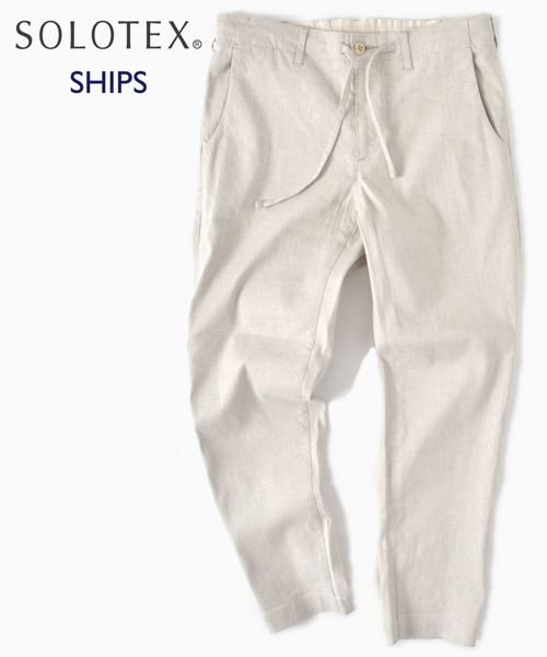 SHIPS（シップス）の「SC: SOLOTEX(R) サフィラン リネン ハイブリッド イージー パンツ（その他パンツ・メンズ・ホワイト/ネイビー/インディゴブルー/ベージュ/オリーブ/ブルー/ナチュラル/ストーン/コバルトブルー/ダークネイビー・SMALL/MEDIUM/X-LARGE/LARGE）」の4枚目の写真