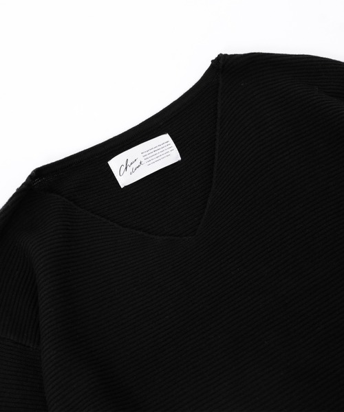 Chaco closet（チャコ クローゼット）の「Vネックニットロングワンピース（ワンピース・レディース・ブラック/ベージュ/グレー・FREE）」の6枚目の写真