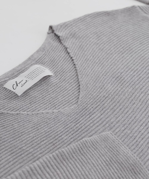 Chaco closet（チャコ クローゼット）の「Vネックニットロングワンピース（ワンピース・レディース・ブラック/ベージュ/グレー・FREE）」の15枚目の写真