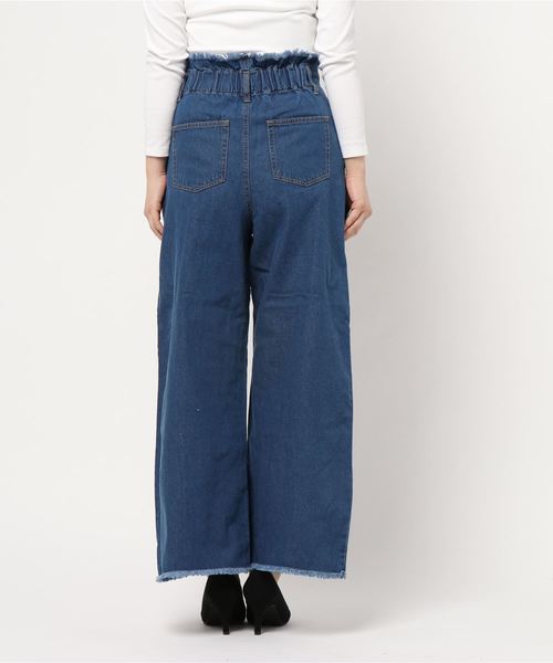 KOBE LETTUCE（コウベレタス）の「フロントボタン×カットオフデザインハイウエストワイドパンツ（その他パンツ・レディース・ライトブルー/ブルー/ベージュ・FREE）」の5枚目の写真