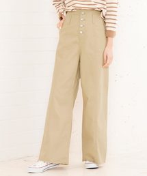 KOBE LETTUCE | フロントボタン×カットオフデザインハイウエストワイドパンツ(その他パンツ)