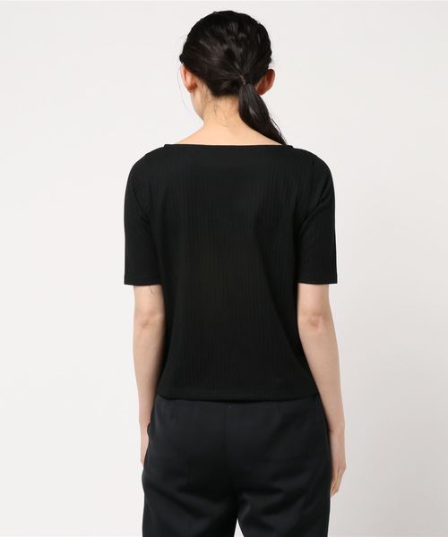 GeeRA(ジーラ)の「リブ素材5分袖ベーシックトップス(Tシャツ/カットソー・レディース・ホワイト/ブラック/カーキブラウン/レッド/その他・MEDIUM/LARGE/SMALL/X-LARGE)」の6枚目の写真