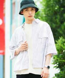 WEGO | WEGO/ストライプ半袖ワークポプリンシャツ(シャツ/ブラウス)