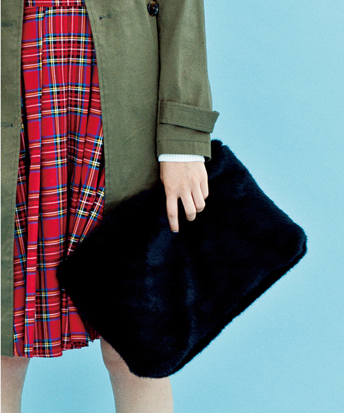 WEGO（ウィゴー）の「WEGO/ファークラッチバッグ（クラッチバッグ・レディース・ホワイト/ブラック/サックスブルー/パープル/ピンク/キャメル・FREE）」の22枚目の写真