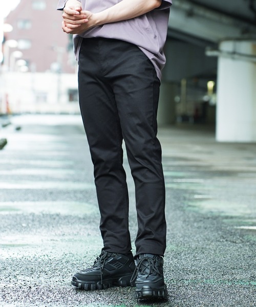 JILL BLAZE(ジルブレイズ)の「ストレッチ コットン カラースキニー ベーシック スリム チノパンツ(チノパンツ・メンズ・ホワイト/ブラック/チャコールグレー/ライトグレー/ベージュ/カーキ/ブルー/ネイビー/ワインレッド/ブラック系その他/グレー系その他/グレー系その他2/グリーン系その他/ミント・S/M/L/LL/3L)」の3枚目の写真