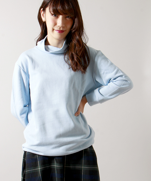 WEGO(ウィゴー)の「WEGO/ハイネックBIGスウェット(スウェット・レディース・アイボリー/杢グレー/サックスブルー/ライトパープル・FREE)」の1枚目の写真