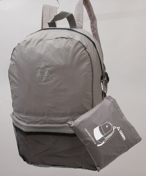 GERRY（ジェリー）の「【 GERRY / ジェリー 】 ポケッタブル バックパック / エコバッグ（エコバッグ/サブバッグ・メンズ・ブラック/ネイビー/グレー・FREE）」の3枚目の写真