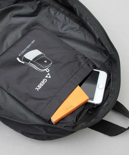 GERRY（ジェリー）の「【 GERRY / ジェリー 】 ポケッタブル バックパック / エコバッグ（エコバッグ/サブバッグ・メンズ・ブラック/ネイビー/グレー・FREE）」の7枚目の写真
