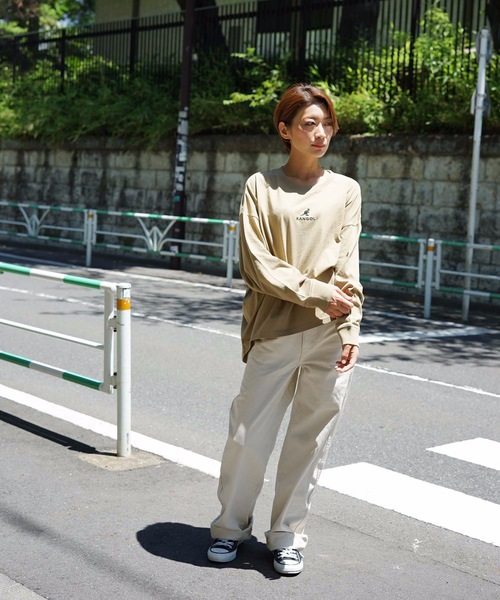 KANGOL(カンゴール)の「【KANGOL/カンゴール】バックプリントロゴ長袖Tシャツ ワンポイント 刺繍(Tシャツ/カットソー・レディース・ホワイト/ブラック/ベージュ/オレンジ・MEDIUM/LARGE)」の8枚目の写真