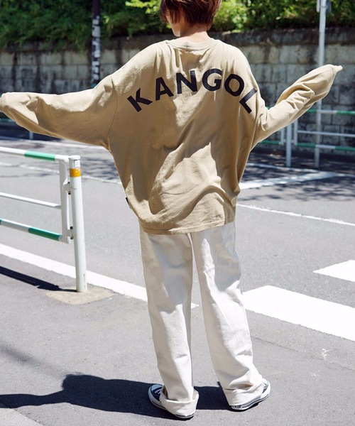 KANGOL(カンゴール)の「【KANGOL/カンゴール】バックプリントロゴ長袖Tシャツ ワンポイント 刺繍(Tシャツ/カットソー・レディース・ホワイト/ブラック/ベージュ/オレンジ・MEDIUM/LARGE)」の5枚目の写真