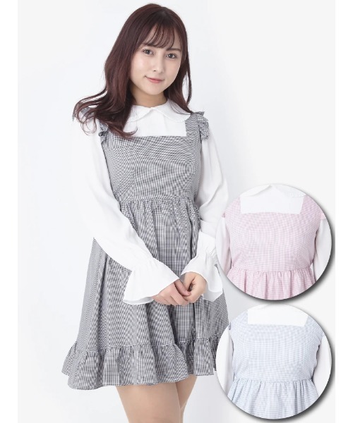 Rouge アンクルージュ のファッション Ank ギンガムドッキングop ワンピース ワンピース ワンピース Ank