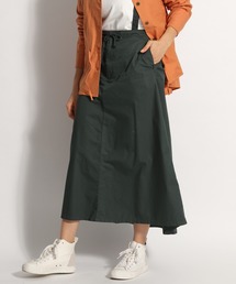 サスペンダー付きミリタリーロングスカート
