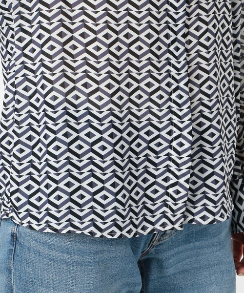 NARACAMICIE（ナラカミーチェ）の「キカジョーゼットプリントミニボウタイ付長袖シャツ（シャツ/ブラウス・レディース・ピンク/ブルー・SMALL/MEDIUM/LARGE）」の13枚目の写真