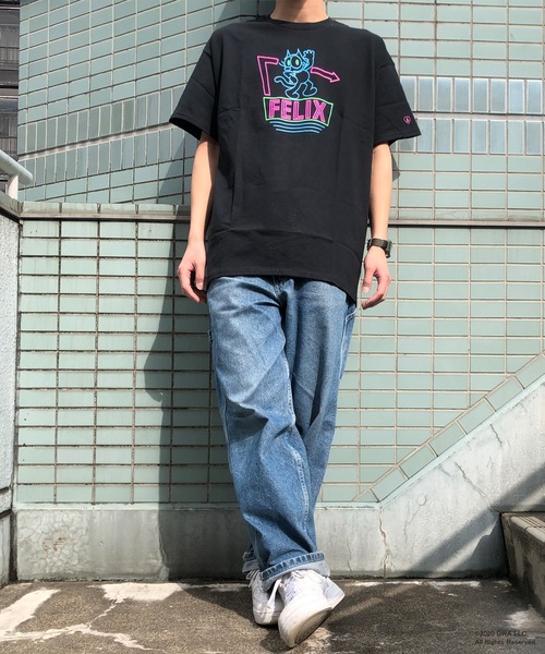 COMMON WARE(コモンウェアー)の「FELIX THE CAT ネオンTシャツ(Tシャツ/カットソー・レディース・ホワイト/ブラック・FREE)」の8枚目の写真