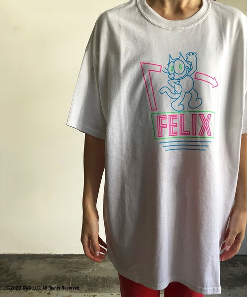 COMMON WARE(コモンウェアー)の「FELIX THE CAT ネオンTシャツ(Tシャツ/カットソー・レディース・ホワイト/ブラック・FREE)」の13枚目の写真