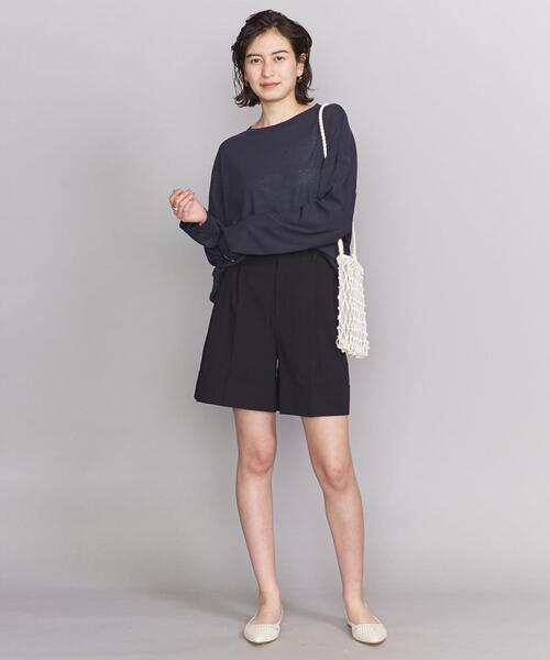 BEAUTY&YOUTH UNITED ARROWS（ビューティーアンドユースユナイテッドアローズ）の「BY コットン2タックハイウエストショートパンツ（その他パンツ・レディース・ブラック/ベージュ・MEDIUM/SMALL）」の2枚目の写真