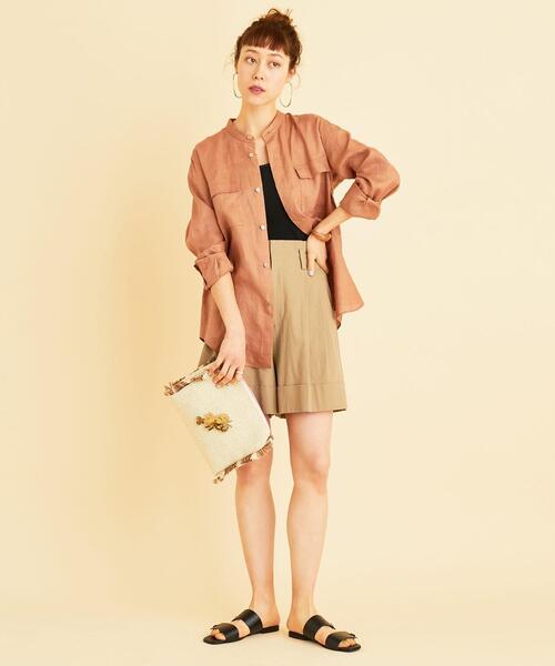 BEAUTY&YOUTH UNITED ARROWS（ビューティーアンドユースユナイテッドアローズ）の「BY コットン2タックハイウエストショートパンツ（その他パンツ・レディース・ブラック/ベージュ・MEDIUM/SMALL）」の5枚目の写真