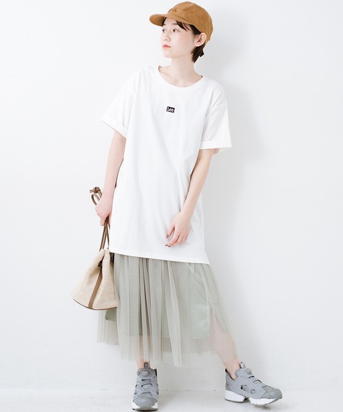 セール 別注lee ベルトでウエストマークしてもかわいいチュニックtシャツ Tシャツ カットソー Haco ハコ のファッション通販 Zozotown