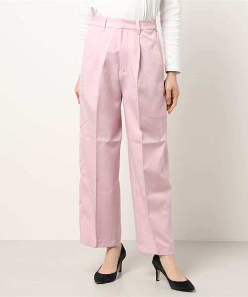 STYLEBLOCK(スタイルブロック)の「タッサーソフトコクーンセンタープレスワイドパンツ(その他パンツ・レディース・ライトベージュ/マスタード/オレンジ/カーキ/ラベンダー/ベージュ/ピンク/ブラック・M)」の7枚目の写真