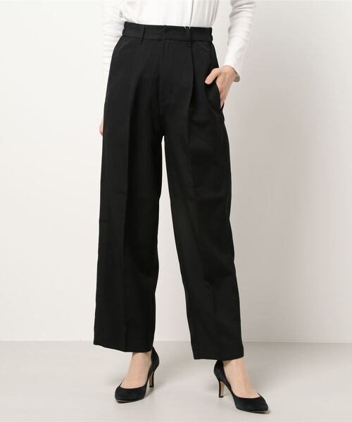 STYLEBLOCK(スタイルブロック)の「タッサーソフトコクーンセンタープレスワイドパンツ(その他パンツ・レディース・ライトベージュ/マスタード/オレンジ/カーキ/ラベンダー/ベージュ/ピンク/ブラック・M)」の2枚目の写真