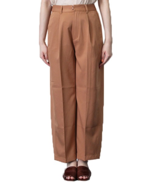 STYLEBLOCK(スタイルブロック)の「タッサーソフトコクーンセンタープレスワイドパンツ(その他パンツ・レディース・ライトベージュ/マスタード/オレンジ/カーキ/ラベンダー/ベージュ/ピンク/ブラック・M)」の9枚目の写真