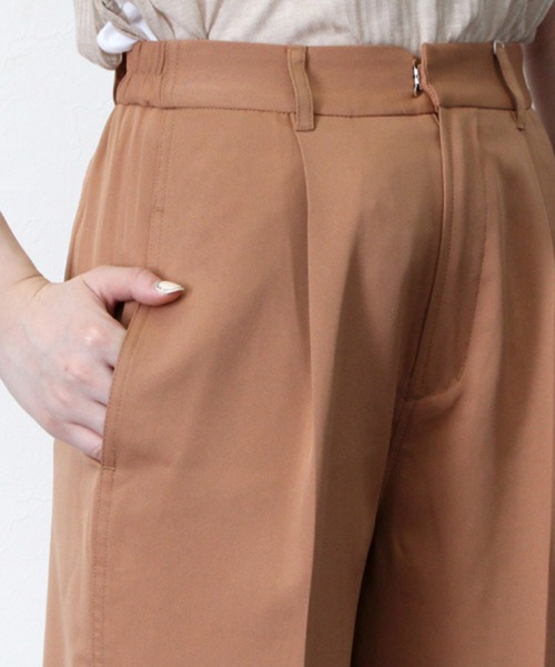 STYLEBLOCK(スタイルブロック)の「タッサーソフトコクーンセンタープレスワイドパンツ(その他パンツ・レディース・ライトベージュ/マスタード/オレンジ/カーキ/ラベンダー/ベージュ/ピンク/ブラック・M)」の12枚目の写真