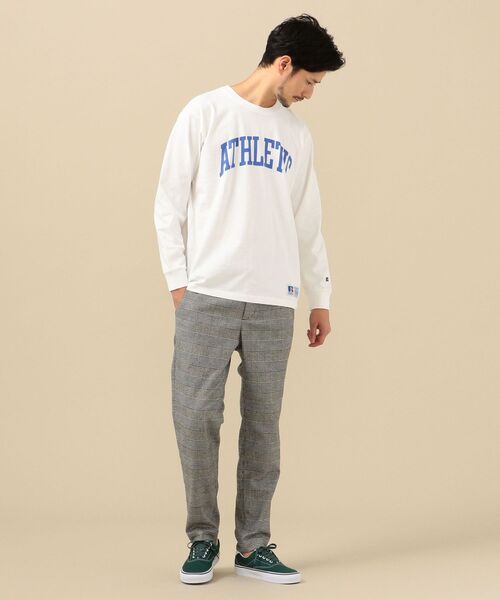 Russell Athletic（ラッセルアスレティック）の「【SHIPS別注】RUSSELL ATHLETIC: ユーズド加工 プリント ロンT（Tシャツ/カットソー・メンズ・ホワイト/ライトホワイト/ネイビー/グリーン・SMALL/MEDIUM/LARGE/X-LARGE）」の5枚目の写真