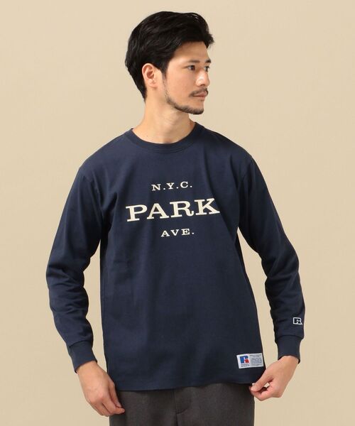 Russell Athletic（ラッセルアスレティック）の「【SHIPS別注】RUSSELL ATHLETIC: ユーズド加工 プリント ロンT（Tシャツ/カットソー・メンズ・ホワイト/ライトホワイト/ネイビー/グリーン・SMALL/MEDIUM/LARGE/X-LARGE）」の11枚目の写真