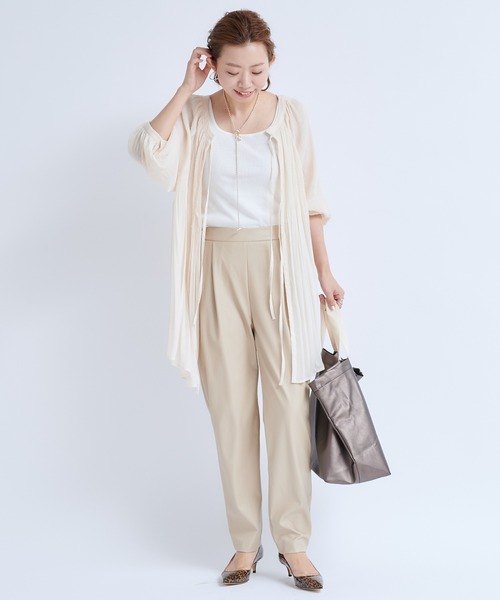 DouDou（ドゥドゥ）の「フェイクレザーパンツ（その他パンツ・レディース・ブラック/ベージュ・38/36）」の13枚目の写真