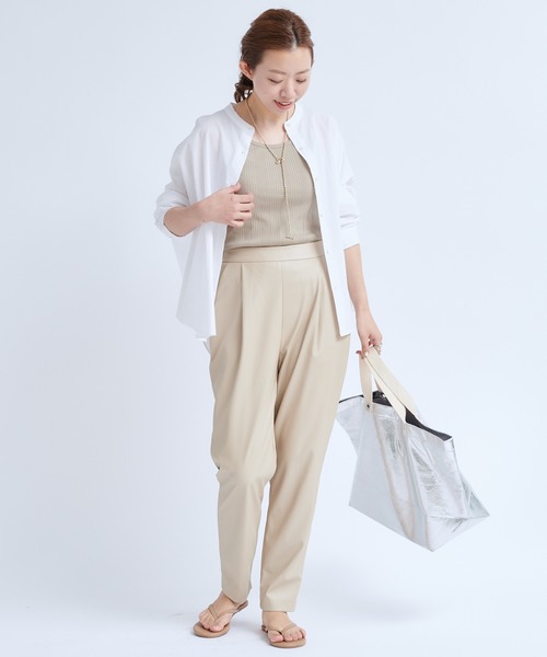 DouDou（ドゥドゥ）の「フェイクレザーパンツ（その他パンツ・レディース・ブラック/ベージュ・38/36）」の15枚目の写真