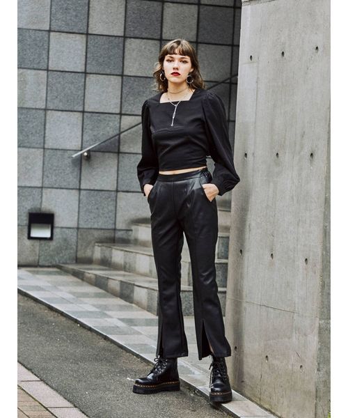 jouetie（ジュエティ）の「フロントスリットパンツ（その他パンツ・レディース・ブラウン/パープル/ブラック/アイボリー・MEDIUM）」の5枚目の写真