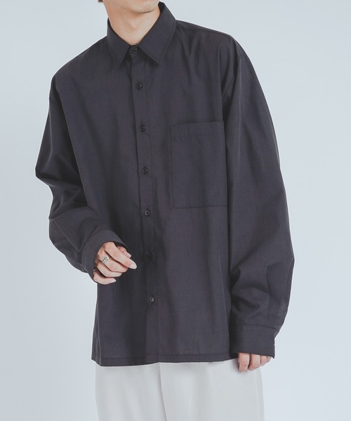 epnok（エプノック）の「サイドスリットドレスシャツ（シャツ/ブラウス・メンズ・ブラック/オフホワイト・MEDIUM/LARGE）」の2枚目の写真