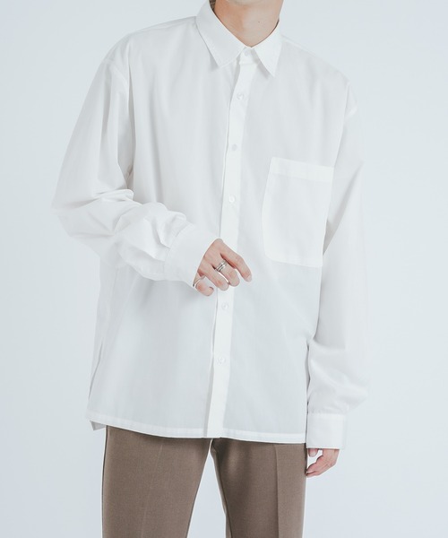 epnok（エプノック）の「サイドスリットドレスシャツ（シャツ/ブラウス・メンズ・ブラック/オフホワイト・MEDIUM/LARGE）」の3枚目の写真