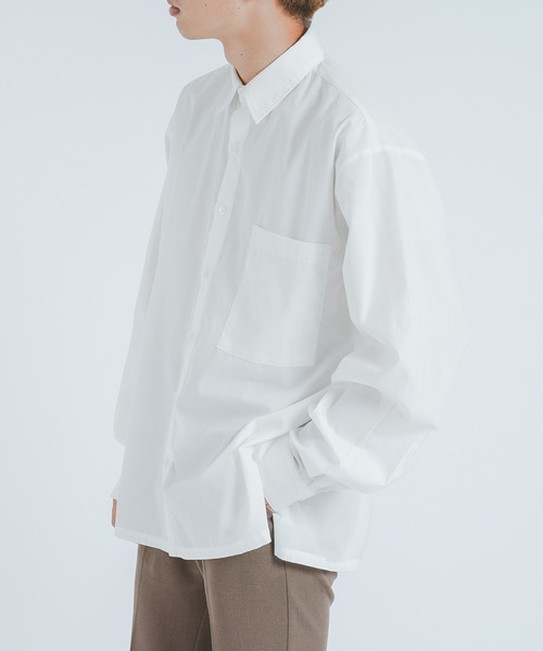 epnok（エプノック）の「サイドスリットドレスシャツ（シャツ/ブラウス・メンズ・ブラック/オフホワイト・MEDIUM/LARGE）」の4枚目の写真