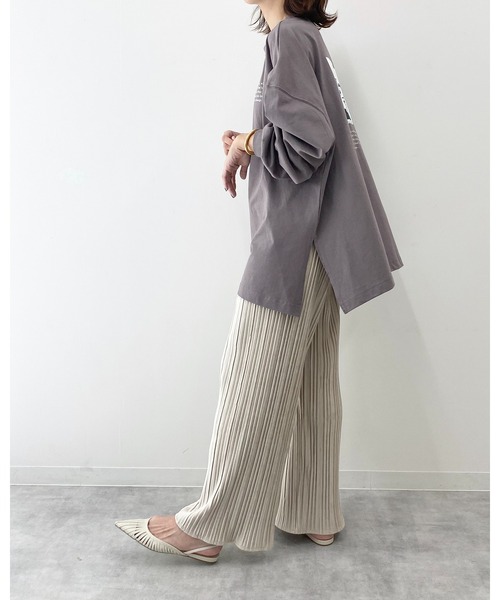 She's Closet（シーズクローゼット）の「スエードタッチ プリーツパンツ ロング イージーパンツ（その他パンツ・レディース・ブラック/ベージュ/パープル/アイボリー/カーキブラウン/グリーン/ライトパープル・FREE）」の14枚目の写真