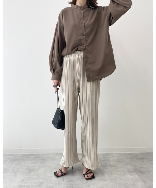 She's Closet（シーズクローゼット）の「スエードタッチ プリーツパンツ ロング イージーパンツ（その他パンツ・レディース・ブラック/ベージュ/パープル/アイボリー/カーキブラウン/グリーン/ライトパープル・FREE）」の16枚目の写真