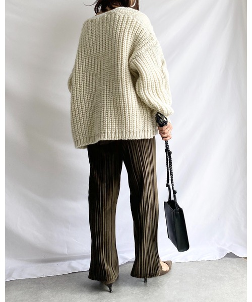 She's Closet（シーズクローゼット）の「スエードタッチ プリーツパンツ ロング イージーパンツ（その他パンツ・レディース・ブラック/ベージュ/パープル/アイボリー/カーキブラウン/グリーン/ライトパープル・FREE）」の20枚目の写真