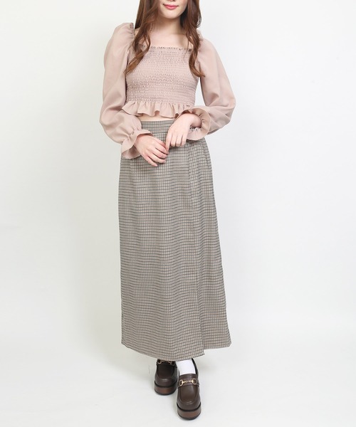 WC（ダブル シー）の「シャーリング長袖トップス（シャツ/ブラウス・レディース・ホワイト/ブラック/ベージュ/ブラウン・FREE）」の7枚目の写真