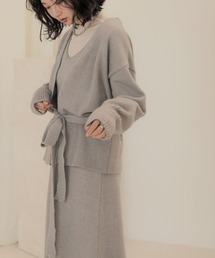 Bab | 【WEB限定】ニットキャミワンピース×カーディガン２ピースセットアップ(ワンピース)