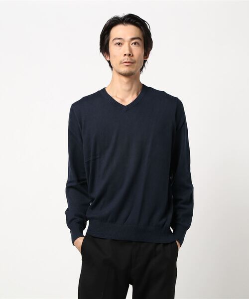 HARVARD(ハーバード)の「【HARVARD】コットンカシミヤVネック(ニット/セーター・メンズ・ネイビー/グレー・M/XL/L)」の2枚目の写真