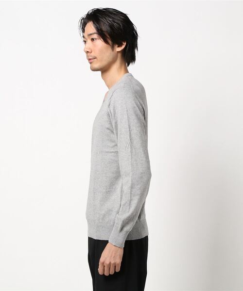 HARVARD(ハーバード)の「【HARVARD】コットンカシミヤVネック(ニット/セーター・メンズ・ネイビー/グレー・M/XL/L)」の3枚目の写真