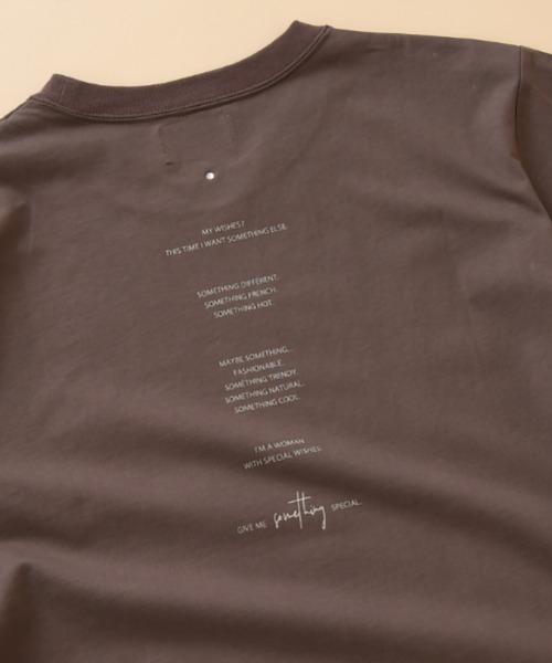 SOMETHING（サムシング）の「【SOMETHING】SHINY PRINT T-SHIRT H/S（Tシャツ/カットソー・レディース・ホワイト/ブラウン/クリアブラウン・FREE）」の19枚目の写真