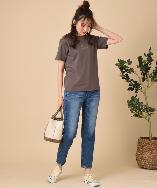 SOMETHING（サムシング）の「【SOMETHING】SHINY PRINT T-SHIRT H/S（Tシャツ/カットソー・レディース・ホワイト/ブラウン/クリアブラウン・FREE）」の10枚目の写真