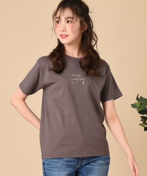 SOMETHING（サムシング）の「【SOMETHING】SHINY PRINT T-SHIRT H/S（Tシャツ/カットソー・レディース・ホワイト/ブラウン/クリアブラウン・FREE）」の8枚目の写真