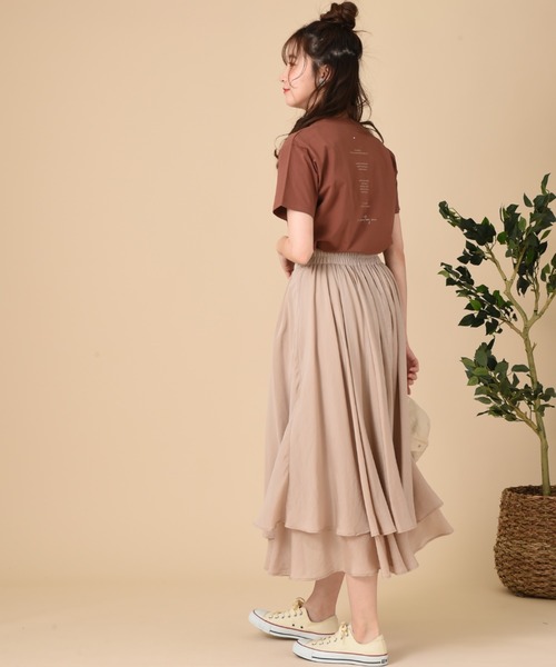 SOMETHING（サムシング）の「【SOMETHING】SHINY PRINT T-SHIRT H/S（Tシャツ/カットソー・レディース・ホワイト/ブラウン/クリアブラウン・FREE）」の16枚目の写真