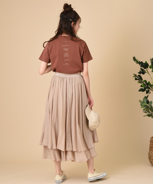 SOMETHING（サムシング）の「【SOMETHING】SHINY PRINT T-SHIRT H/S（Tシャツ/カットソー・レディース・ホワイト/ブラウン/クリアブラウン・FREE）」の17枚目の写真