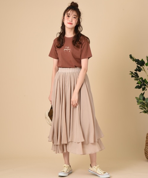 SOMETHING（サムシング）の「【SOMETHING】SHINY PRINT T-SHIRT H/S（Tシャツ/カットソー・レディース・ホワイト/ブラウン/クリアブラウン・FREE）」の15枚目の写真