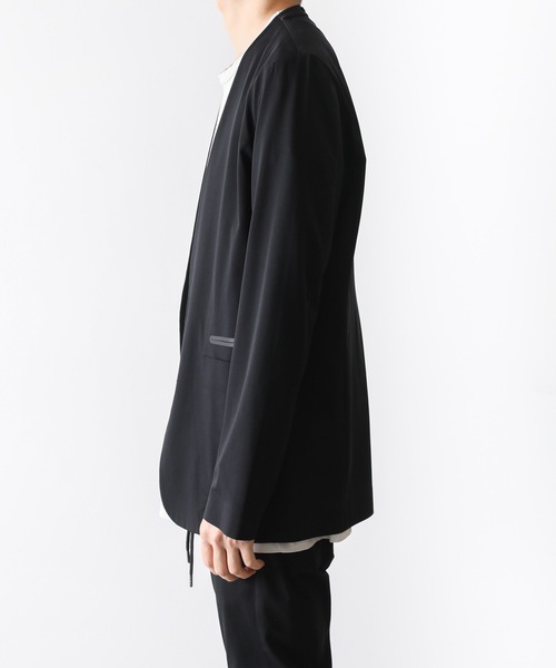 ATTACHMENT（アタッチメント）の「HIGH GAUGE JERSEY COLLARLESS TECHNICAL BLAZER（テーラードジャケット・メンズ・ライトグレー/グレー系その他/ブラック・2/1/3/4）」の10枚目の写真